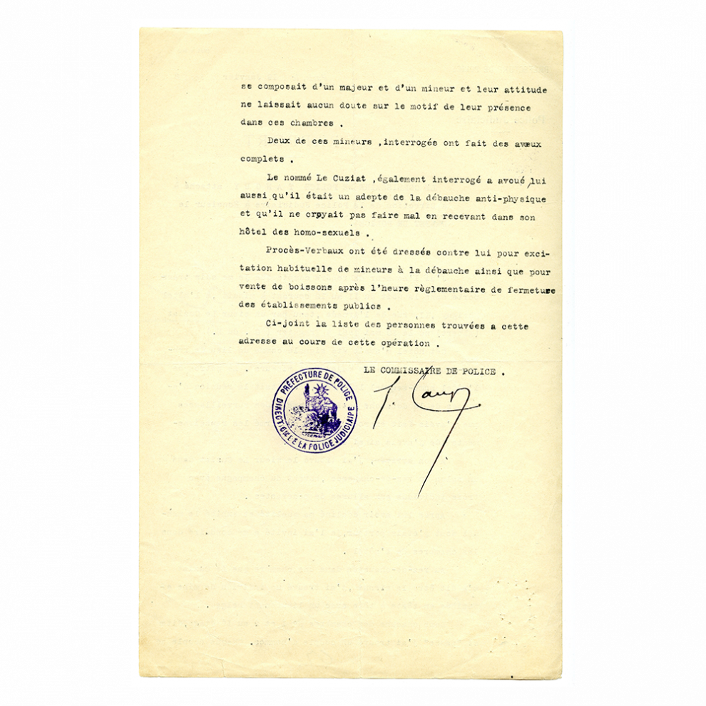Rapport Tanguy - verso (JC 52)
