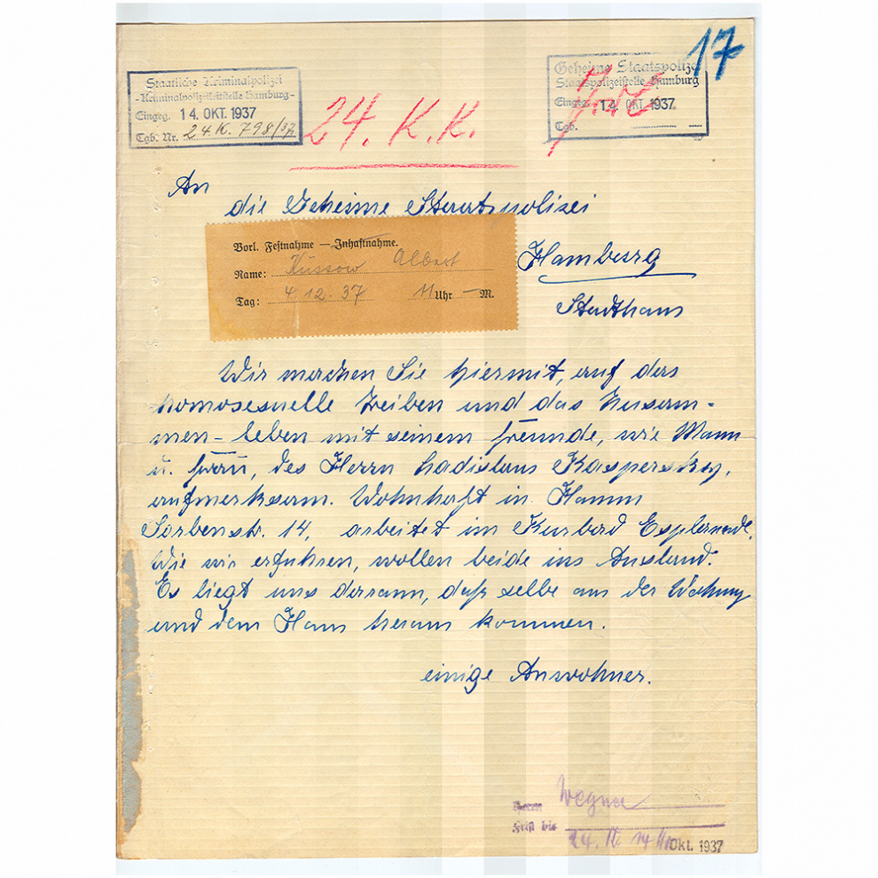 Gestapo Denunziatiosbrief, Staatsarchiv Hamburg, 213-11_54163, Blatt 17